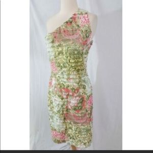Joseph Ribkoff One Shoulder Dress 10 Floral Sexy